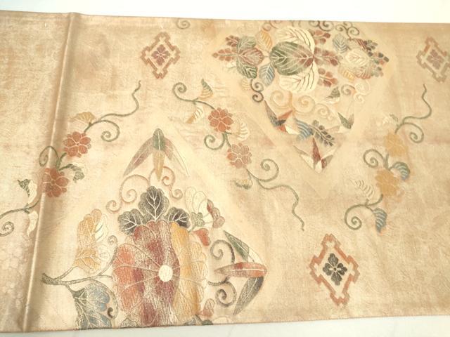 平和屋着物●六通柄袋帯 桐菊文 金彩 正絹 逸品 DAAI8998az