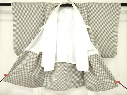 平和屋着物●七五三　男の子　祝着・襦袢・羽織・行灯袴・小物セット 　市松柄　唐獅子　金糸　洗える着物　DAAJ0013ma