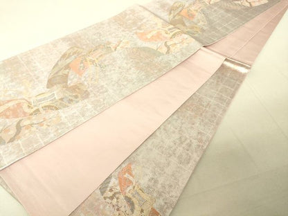 平和屋着物◎六通柄袋帯 短冊集 金糸 引箔 逸品 DAAJ0502sa