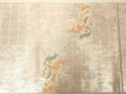 平和屋着物◎六通柄袋帯 短冊集 金糸 引箔 逸品 DAAJ0502sa