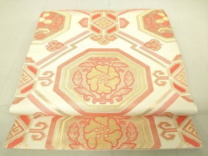 平和屋着物◎六通柄 本袋帯 蜀江花文 金糸 逸品 DAAJ0527sa