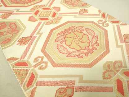 平和屋着物◎六通柄 本袋帯 蜀江花文 金糸 逸品 DAAJ0527sa