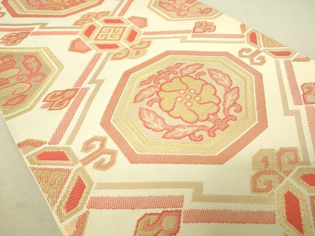 平和屋着物◎六通柄 本袋帯 蜀江花文 金糸 逸品 DAAJ0527sa