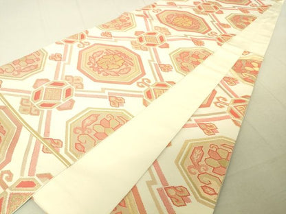 平和屋着物◎六通柄 本袋帯 蜀江花文 金糸 逸品 DAAJ0527sa