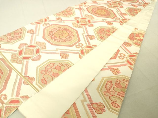 平和屋着物◎六通柄 本袋帯 蜀江花文 金糸 逸品 DAAJ0527sa