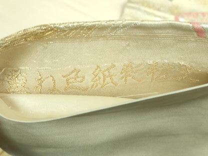平和屋着物●六通柄袋帯 唐織 重ね色紙彩松文 金銀糸 逸品 DAAJ1299ic