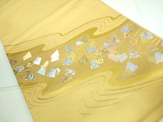 平和屋着物●太鼓柄袋帯 箔散らし 金彩 引箔 正絹 逸品 DAAJ1452ic
