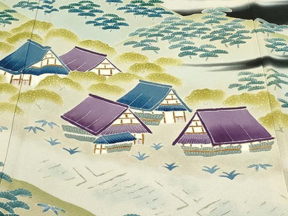 平和屋着物■豪華黒留袖 作家物 遠山風景文 暈し染め 正絹 逸品 DAAJ2379ud