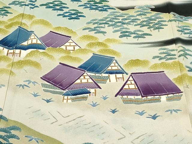 平和屋着物■豪華黒留袖 作家物 遠山風景文 暈し染め 正絹 逸品 DAAJ2379ud