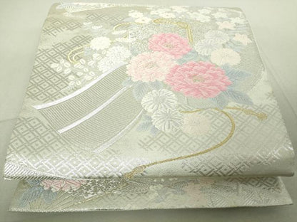 平和屋着物◎六通柄袋帯 唐織 文箱花文 金銀糸 逸品 DAAJ2606mz
