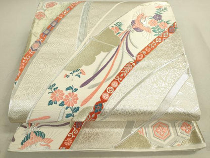 平和屋着物◎六通柄袋帯 唐織 鳳凰吉祥花文 金銀糸 逸品 DAAJ2624mz
