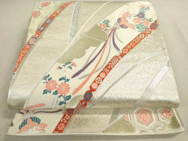 平和屋着物◎六通柄袋帯 唐織 鳳凰吉祥花文 金銀糸 逸品 DAAJ2624mz