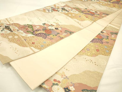 平和屋着物◎六通柄袋帯 唐織名錦遺芳 金糸 正絹 逸品 DAAJ2743zy