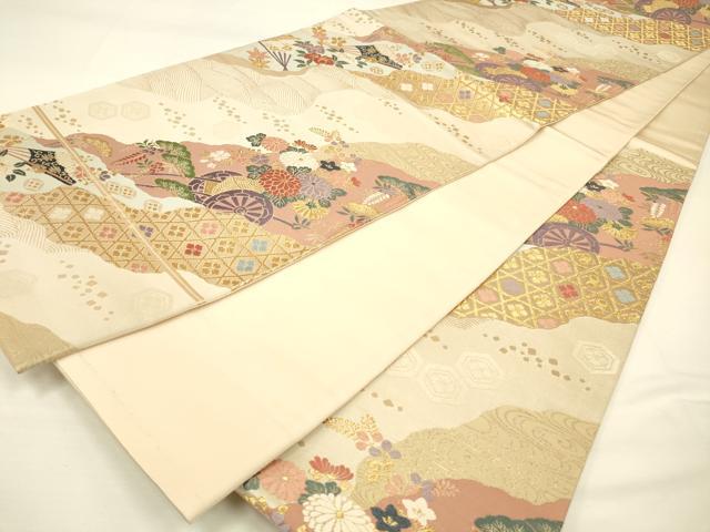 平和屋着物◎六通柄袋帯 唐織名錦遺芳 金糸 正絹 逸品 DAAJ2743zy