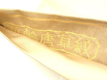 平和屋着物◎六通柄袋帯 華輪唐草紋 平文金 金糸 引箔 正絹 逸品 DAAJ2763zy