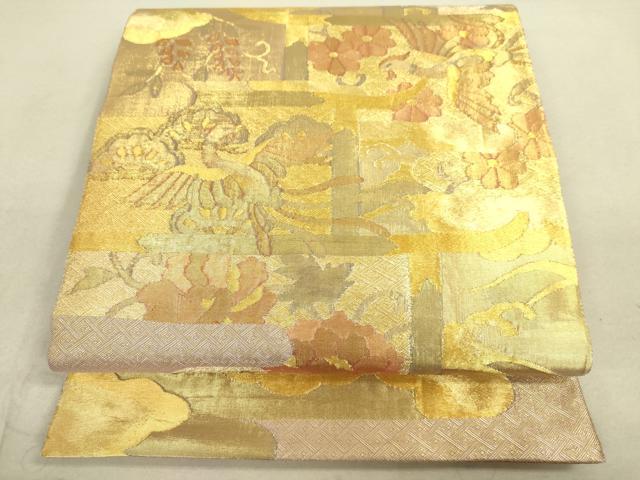 平和屋着物●佐賀錦　太鼓柄袋帯　鳳凰花文　金糸　逸品　DAAJ3777jm