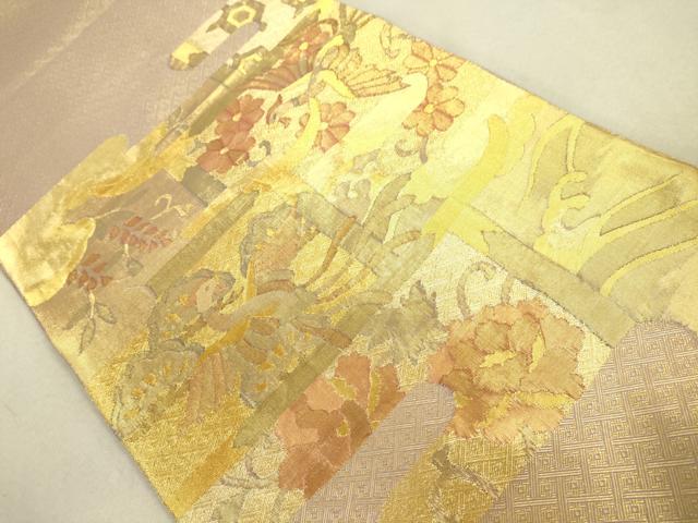 平和屋着物●佐賀錦　太鼓柄袋帯　鳳凰花文　金糸　逸品　DAAJ3777jm