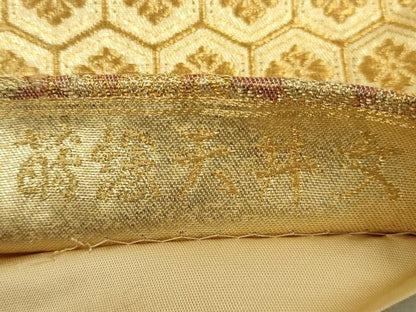 平和屋着物●六通柄袋帯　蒔絵天井文　金糸　金通箔　逸品　DAAJ3779jm