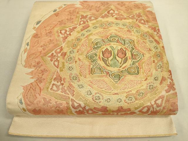 平和屋着物●太鼓柄袋帯 草花文 金糸 逸品 DAAJ3784jm