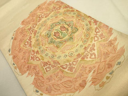 平和屋着物●太鼓柄袋帯 草花文 金糸 逸品 DAAJ3784jm