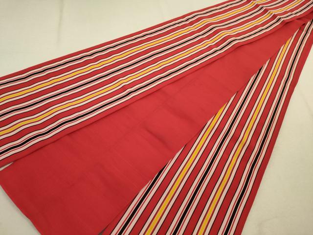 平和屋着物●本場筑前博多織　半幅帯　縞　証紙付き　逸品　DAAJ3799jm