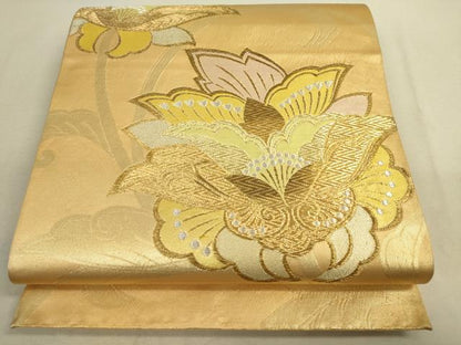 平和屋着物●六通柄袋帯 更紗花唐草文 金銀糸 正絹 逸品 DAAJ3815jm