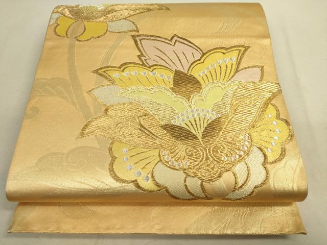 平和屋着物●六通柄袋帯 更紗花唐草文 金銀糸 正絹 逸品 DAAJ3815jm