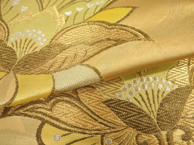 平和屋着物●六通柄袋帯 更紗花唐草文 金銀糸 正絹 逸品 DAAJ3815jm