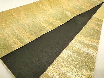 平和屋着物●六通柄袋帯 霞文 金糸 正絹 逸品 DAAJ3825jm