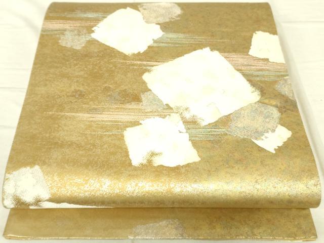 平和屋着物◎六通柄袋帯 破れ色紙文 金銀糸 引箔 正絹 逸品 DAAJ4374re