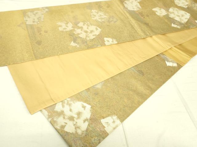 平和屋着物◎六通柄袋帯 破れ色紙文 金銀糸 引箔 正絹 逸品 DAAJ4374re