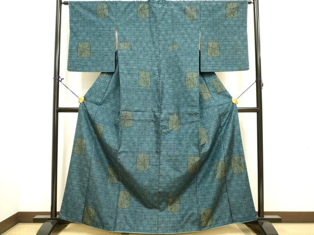 平和屋着物■上質な紬 色紙重ね文 逸品 DAAJ4622tw