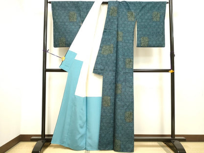 平和屋着物■上質な紬 色紙重ね文 逸品 DAAJ4622tw