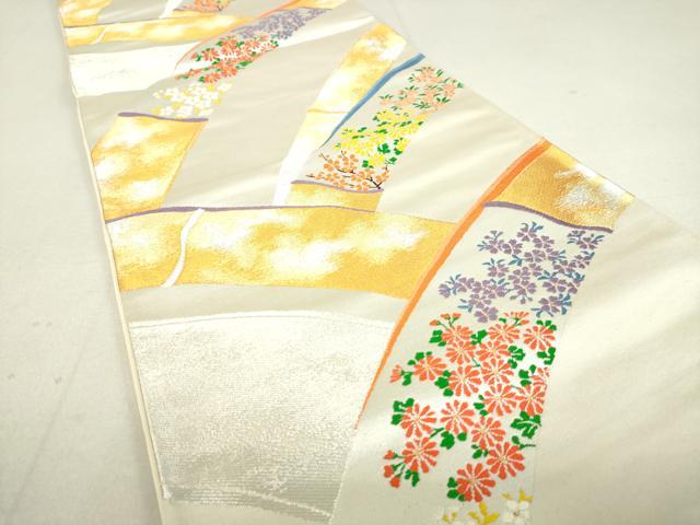 平和屋着物◎六通柄袋帯 竹花文 金銀糸 逸品 DAAJ4684tw