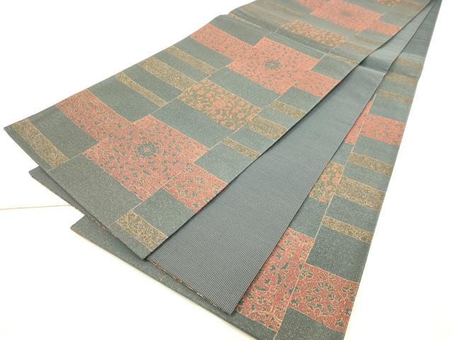 平和屋着物◎六通柄袋帯 横段洋花文 金糸 逸品 DAAJ4705tw