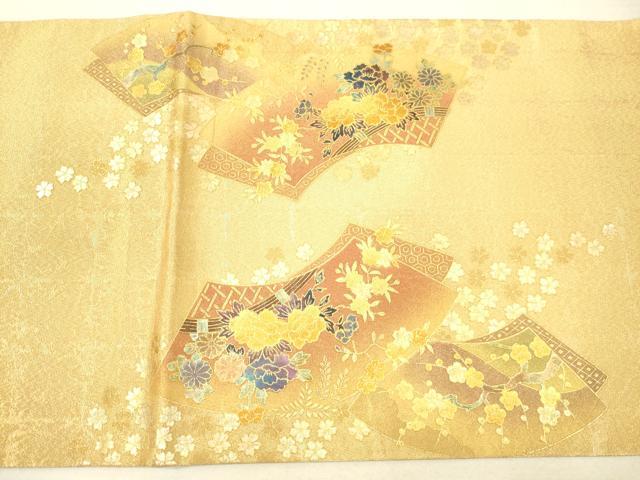 平和屋着物◎太鼓柄袋帯 地紙重ね草花文 金彩 逸品 DAAJ4743tw