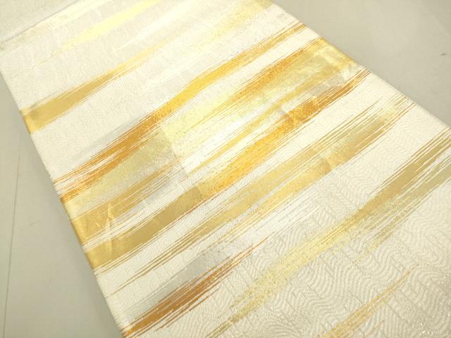 平和屋着物●六通太鼓柄袋帯 霞文 金銀糸 正絹 逸品 DAAJ5828du