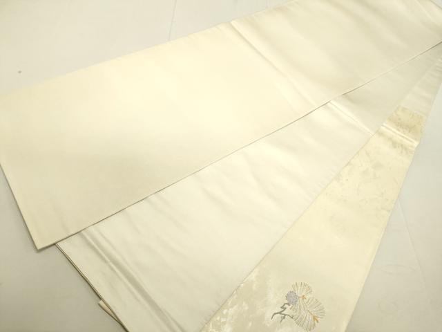 平和屋着物●太鼓柄袋帯 双鶴 金銀糸 正絹 逸品 DAAJ5871du