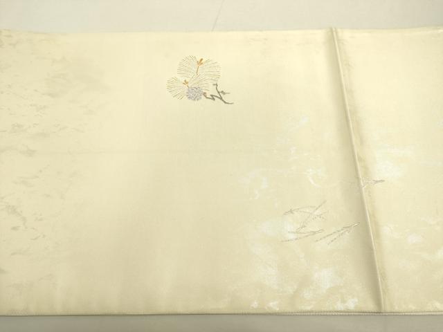平和屋着物●太鼓柄袋帯 双鶴 金銀糸 正絹 逸品 DAAJ5871du