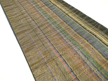 平和屋着物●全通柄袋帯 櫛織 間道 金糸 正絹 逸品 DAAJ6592fe
