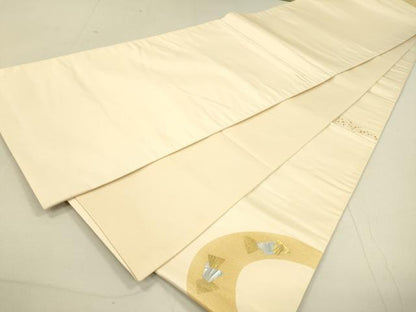 平和屋着物●太鼓柄袋帯 流水箔散らし文 金銀彩 正絹 逸品 DAAJ6673fe