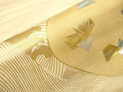 平和屋着物●太鼓柄袋帯 流水箔散らし文 金銀彩 正絹 逸品 DAAJ6673fe