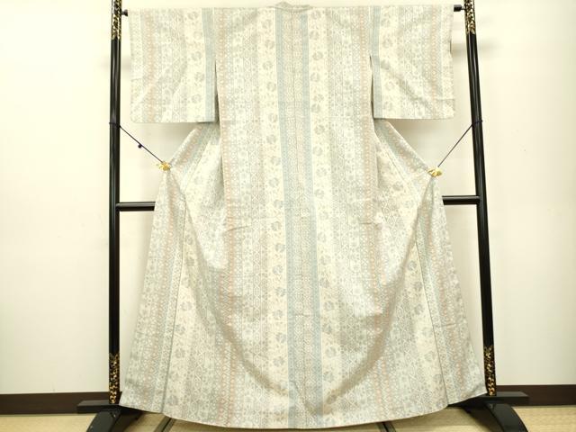 平和屋着物●結城紬 100亀甲 変わり間道 正絹 逸品 DAAJ6989fe