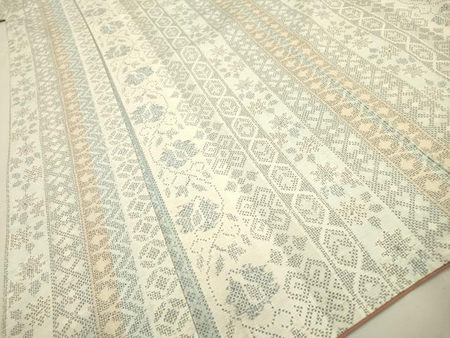 平和屋着物●結城紬 100亀甲 変わり間道 正絹 逸品 DAAJ6989fe
