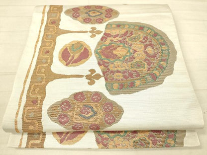 平和屋着物◎六通柄 本袋帯 洋花間道 金糸 正絹 逸品 DAAJ7572fc