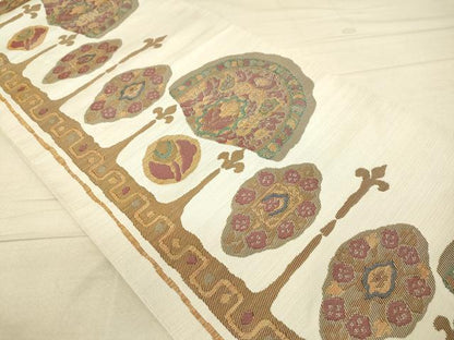 平和屋着物◎六通柄 本袋帯 洋花間道 金糸 正絹 逸品 DAAJ7572fc