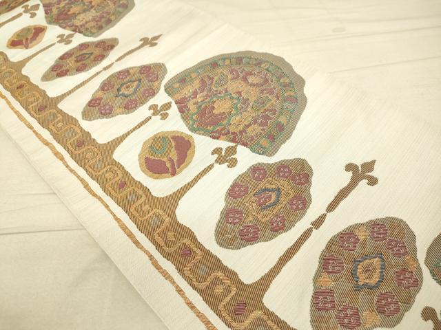平和屋着物◎六通柄 本袋帯 洋花間道 金糸 正絹 逸品 DAAJ7572fc