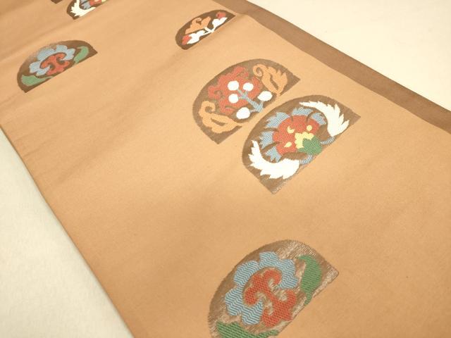 平和屋着物◎六通柄袋帯 洋花文 金糸 正絹 逸品 DAAJ7593fc