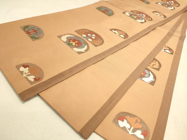 平和屋着物◎六通柄袋帯 洋花文 金糸 正絹 逸品 DAAJ7593fc