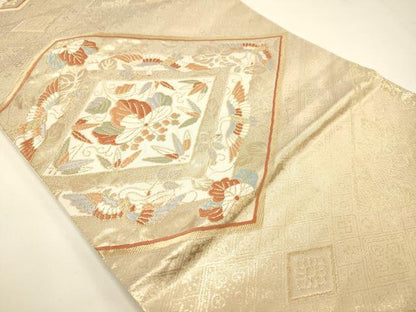 平和屋着物◎六通柄袋帯 唐織 華がさね 錦匠 金糸 正絹 逸品 DAAJ7735fc